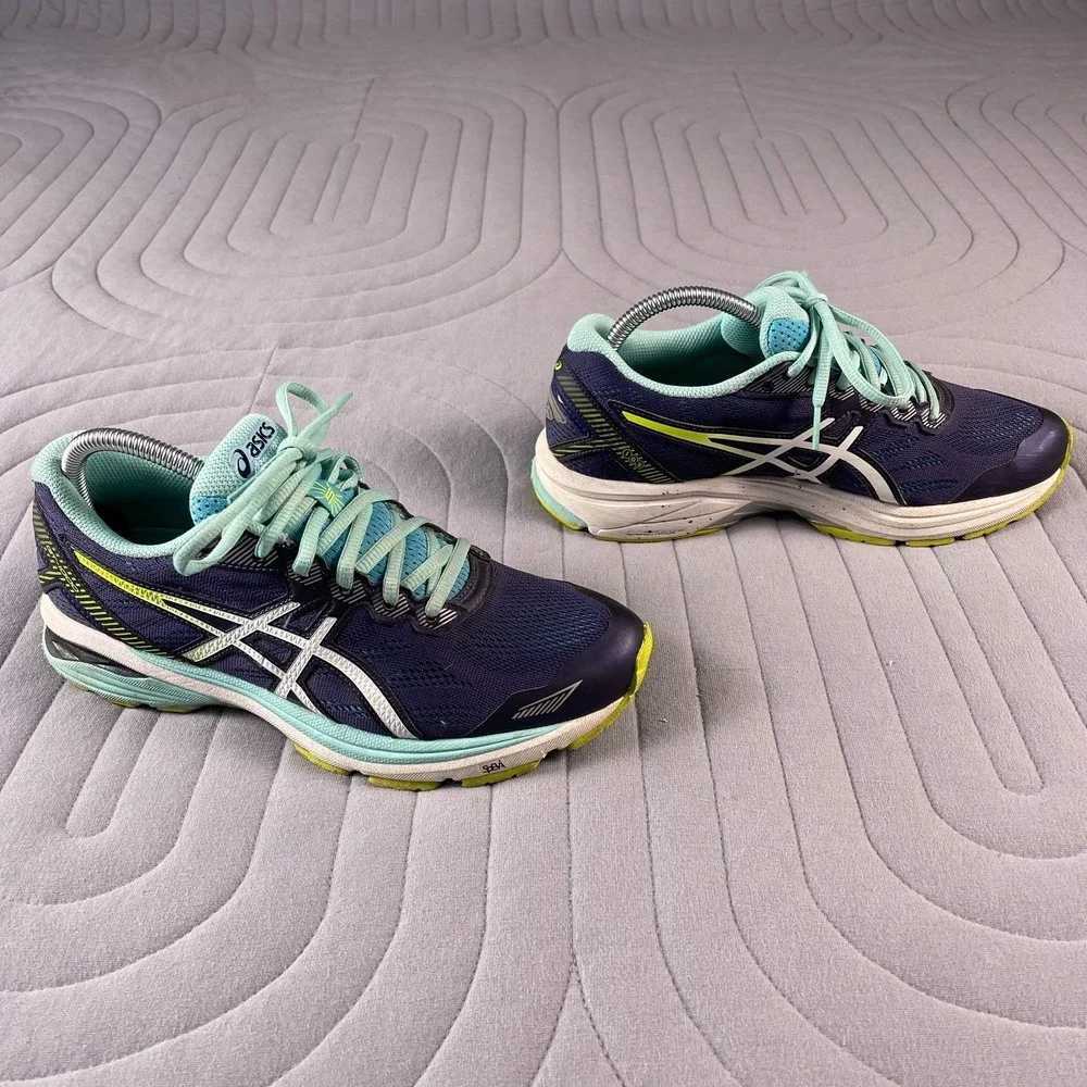 ASICS Gel-Cumulus 19 Shoes Womens Size 8 Blue Turquoise Yellow Running T6A8N